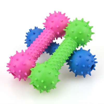 Wholesale Eco-Friendly Barbell Shape Rubber Dog Chew Toy